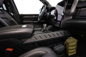 RAM 1500 TRX Center Console Molle Panels & Digital Device Bridge - Addictive Desert Designs - Hammer Black - `21-`27